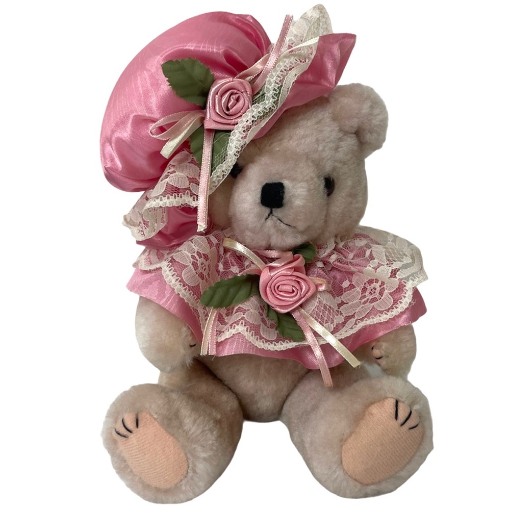 Fancy Victorian Satin Lace Bear With Hat